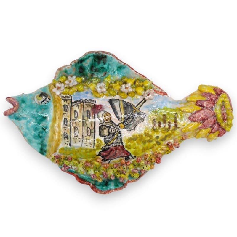 Poisson Mural céramique Sicilienne déco azur pour salon et patio
