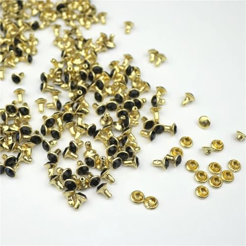 Remaches de cristal con base de metal multicolor de 6 mm para personalización creativa 6
