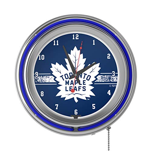 Nhl Chrome Double Rung Neon Clock - Toronto Maple Leafs #TOP1