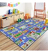 Amazon.com: Capslpad Blue Car Road Kid Rug Carpet Playmat for