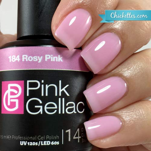 Pink Gellac Shellac Gel Nagellack 15 ml für UV LED Lampe | 184 Rosy Pink Rosa Rose | Gel Nail Polish for UV Nail Lamp… – Bild 5