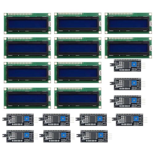 10pcs 1602 LCD Display with TWI SPI Serial Interface Adapter 1602 LCD Display Blue Backlight