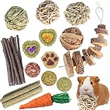Pweituoet Rabbit Toys for Bunny, Small Animal Chew Treat - 100% Natural Materials Handmade for Hamster/Guinea Pig/Chinchilla/Rat…