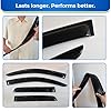 KPY Rain Guard Compatible with Nissan Frontier Crew Cab 2000-2004, 4PC Window Visor Side Window Vent Deflectors Tape-On Style, 2000 2001 2002 2003 2004 #3