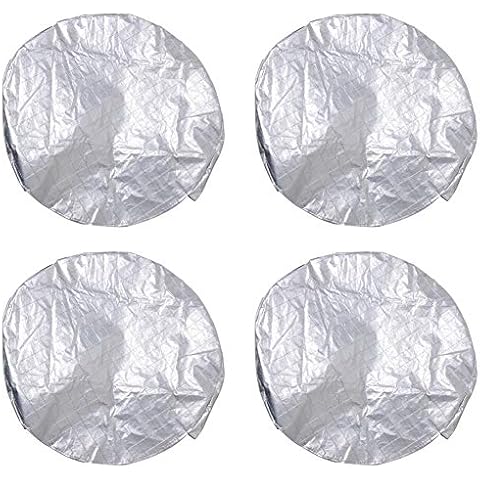 ihreesy 4 Piece Tyre Covers, Universal 29 inch Waterproof Tire Sun Protectors Silver Aluminum Film Car Wheel Bags Wheel Covers Tyre Bag Set Cover