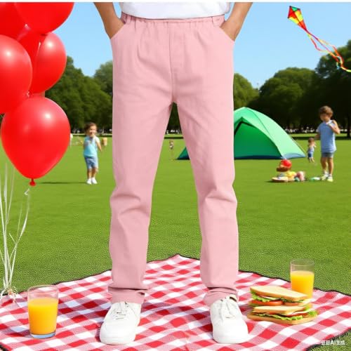 Boys Casual Pants Kids School Uniform Pant Pull On Chino Pants Straight Leg Pants Elastic Waist Trouser Dress Slacks4