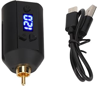 Tattoo Power Supply, Portable Tattoo Machine Power Supply Wireless RCA Rechargeable 1500mAh Battery, 3‑12V USB Tattoo Battery with LED Display for Rotary Tattoo Pen Machine Gun, Tattoo Supplies(1#)