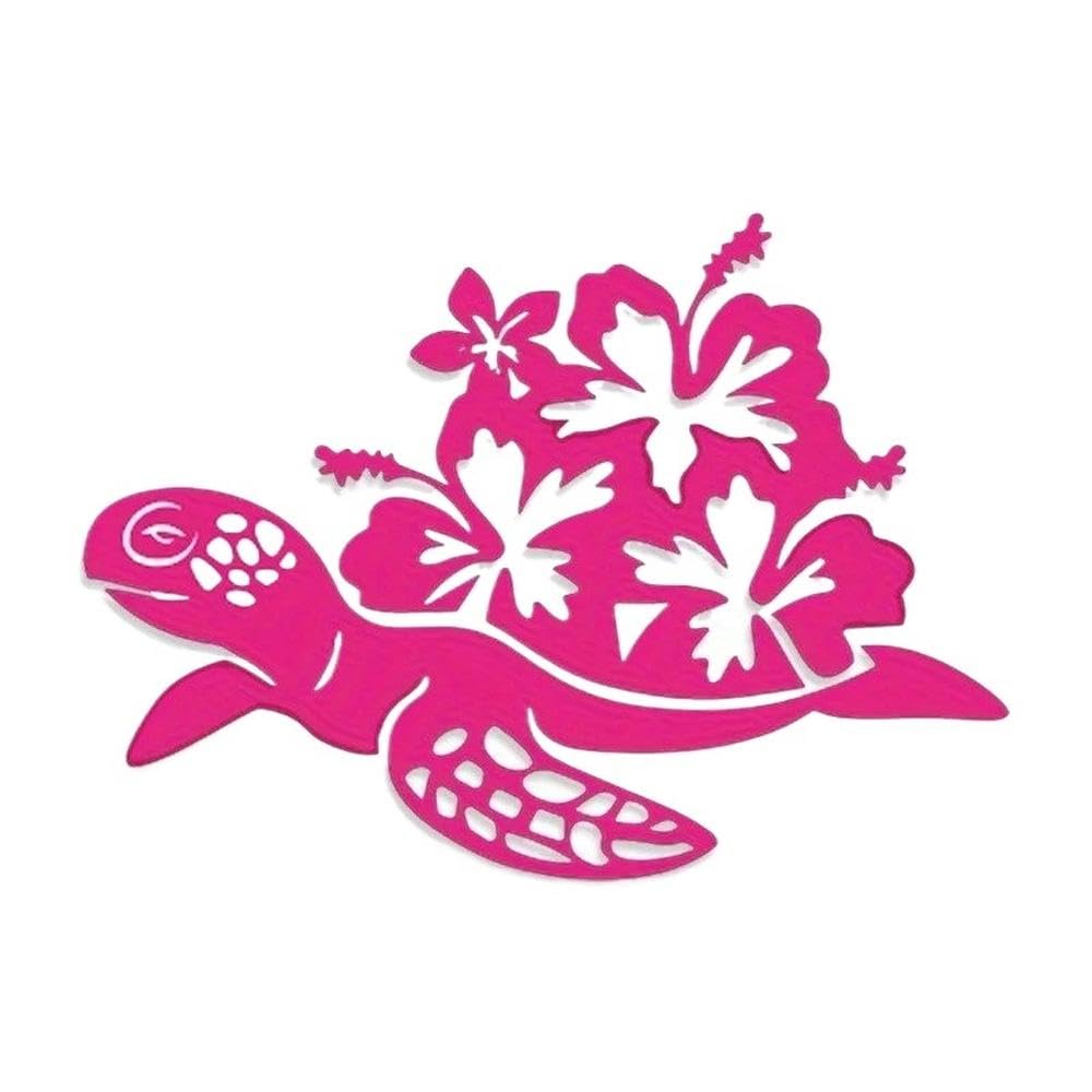 Hibiscus Sea Turtle Vinyl Sticker Waterproof Decal for Car Laptop Water Bottle Truck SUV Motorcycle
