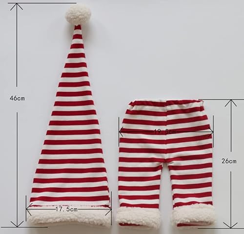Vista 56 de Ropa de Navidad para recién nacido, accesorios para sesión de fotos, ropa de ganchillo, pantalones de sombrero rojo de Papá Noel, accesorios