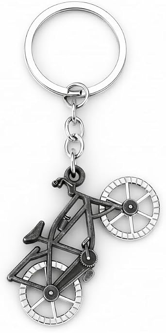 Vintage Bicycle Keychain - Cycling Travel Keychains Bag Charms for Woman Bicycles Accessory with Antique Silver Finish and Industrial Style ,Cool Key Chains Gifts for Cycling Enthusiasts and Men