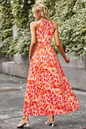 Image of KILIG Women's Summer Floral Beach Flowy Split Maxi Long Dresses