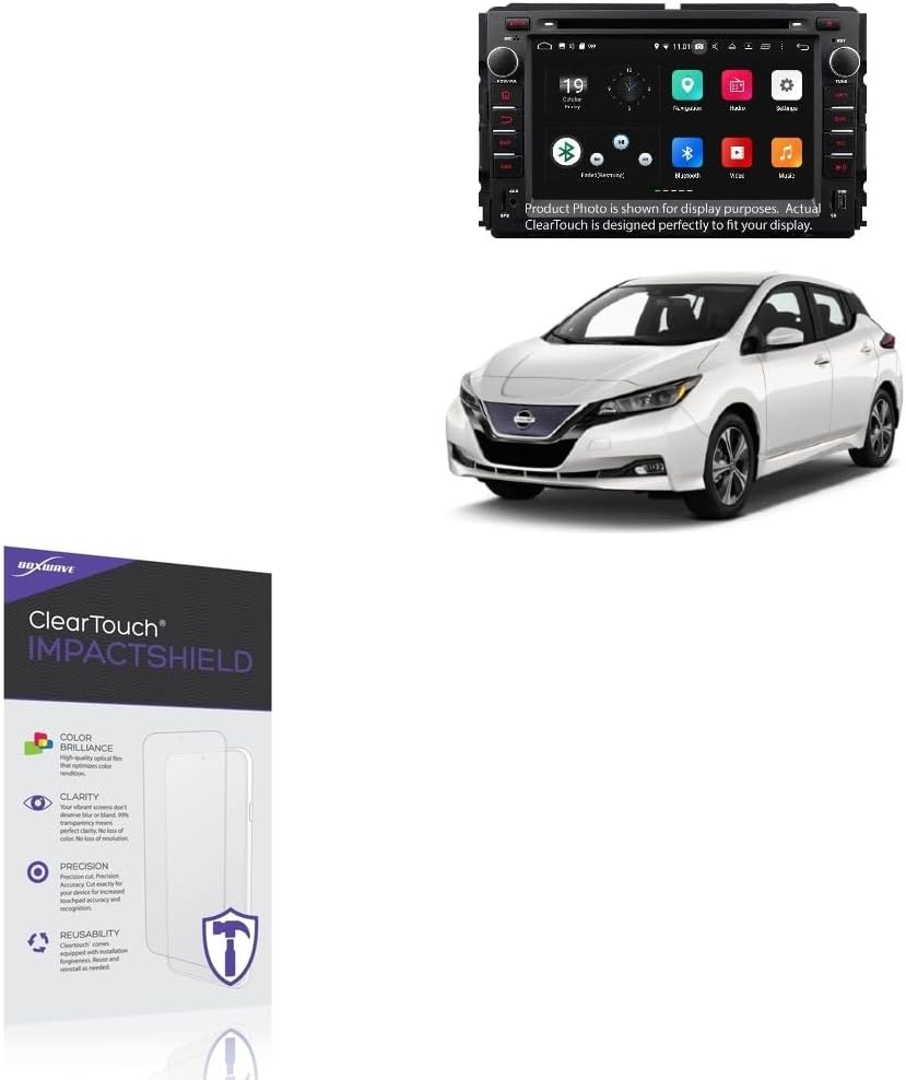 BoxWave Screen Protector Compatible with Nissan 2020 Leaf Display (8 in) - ClearTouch ImpactShield (2-Pack), Impenetrable Screen Protector Flexible Film