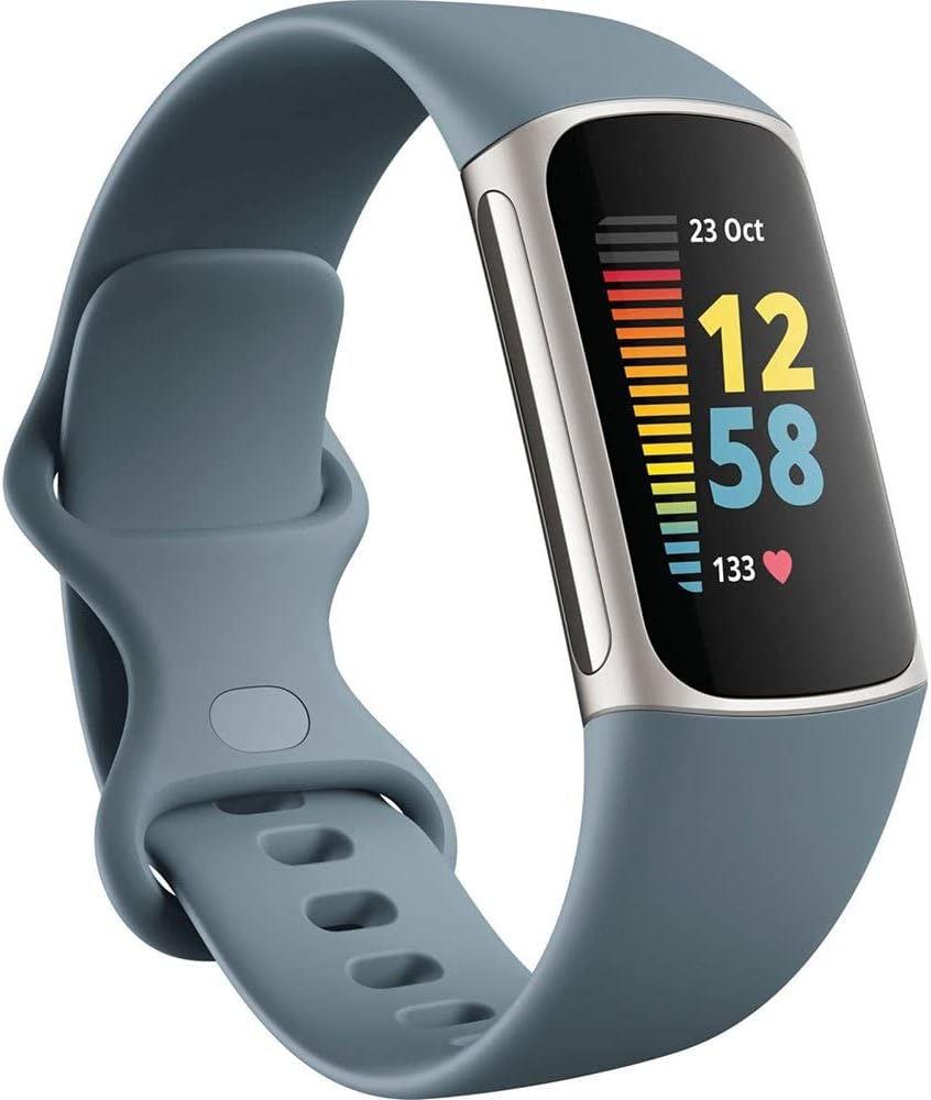 Fitbit Charge 5 Activity Tracker With 6 Months Premium Membership Included, Up To 7 Days Battery Life, Steel Blue/Platinum, 810038857220