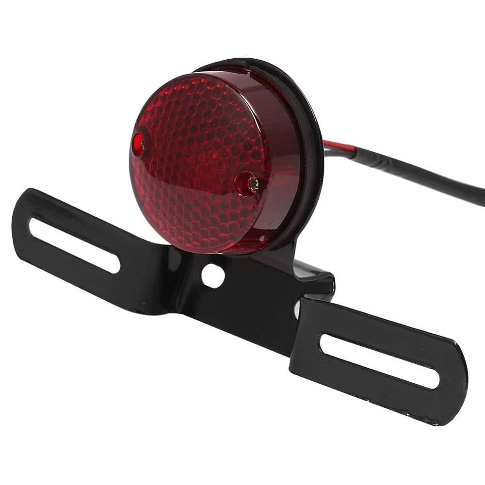 Fanale Posteriore Moto Stop Luce LUCE DI MARCIA TONDA A LED ROSSA PER MOTO ATV FRENO POSTERIORE SUPPORTO TARGA
