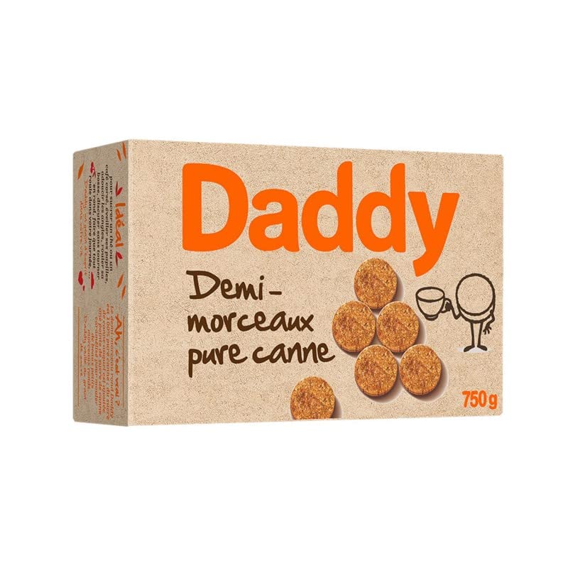 DADDY Sucre Demi Rond Pure Canne 750G - Sucre de qualité supérieure pour votre cuisine, cafés et thés - 750 grammes de douceur naturelle pour vos envies gourmandes. - Le Lot De 4