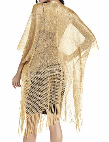 Rheane Gold Kimono Shawls And Wraps #TOP5