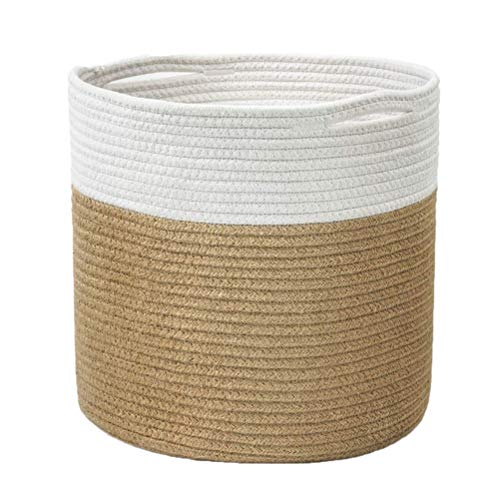 Preisvergleich Produktbild Nargut Aufbewahrungskorb aus Baumwollseil, 30 cm, geflochtene Seilkörbe, Blumentopf, Aufbewahrungskorb, Organizer, moderne Innendekoration