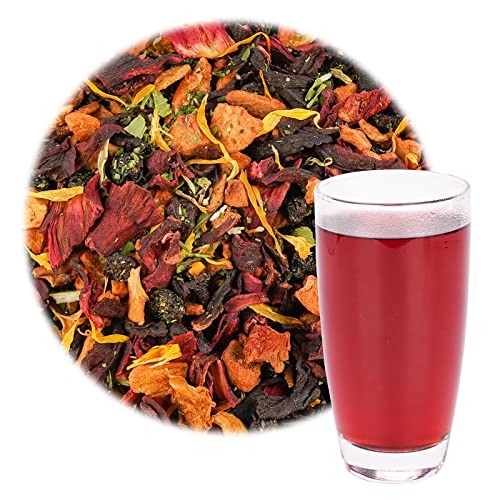 Teatime Blueberry Hibiscus Herbal Tea Loose Leaf Tea(120G) Bundle With Herbal Tea, White Peach Oolong Tea, Premium Organic Loose Leaf Fruit Tea Bags(20 Counts|80G) #TOP1