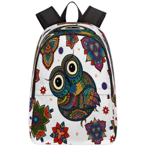 Sac à dos d'école ethnique de 17,4 L pour ordinateur portable et voyage décontracté