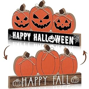 Reversiblefallwoodentablesigndoublesidehalloweenandthanksgivingtabletoppumpkinsigndecorhappyfallwoodblockfalltieredtraydecorforthehomeshelfpartydecor  Urban Country Home Decor Reversible fall wooden table sign double side halloween and thanksgiving tabletop pumpkin sign decor happy fall wood block fall tiered tray decor for the home shelf party decor  urban country home decor