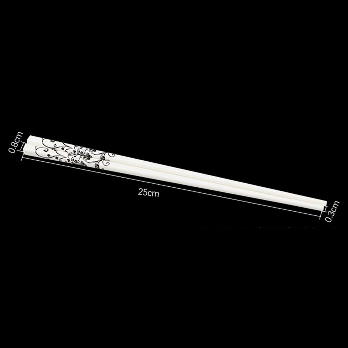 Baguettes réutilisables Lot de 10 paires de baguettes en céramique - Baguettes japonaises de qualité supérieure, réutilisables et durables - Baguettes antidérapantes à motif floral for la maison et le