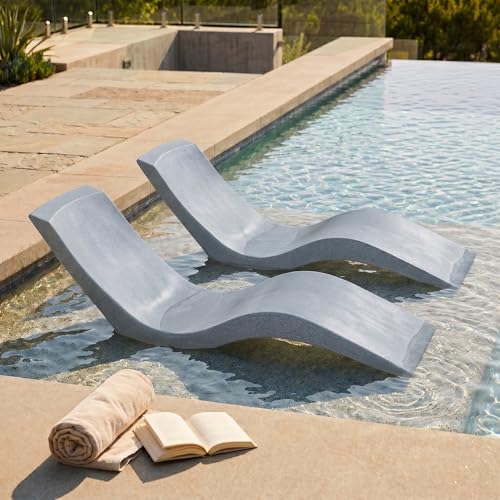 Image of Aqua Outdoors Pool Lounge Chairs, Pool Chairs for in Pool, 9-in Water Depth