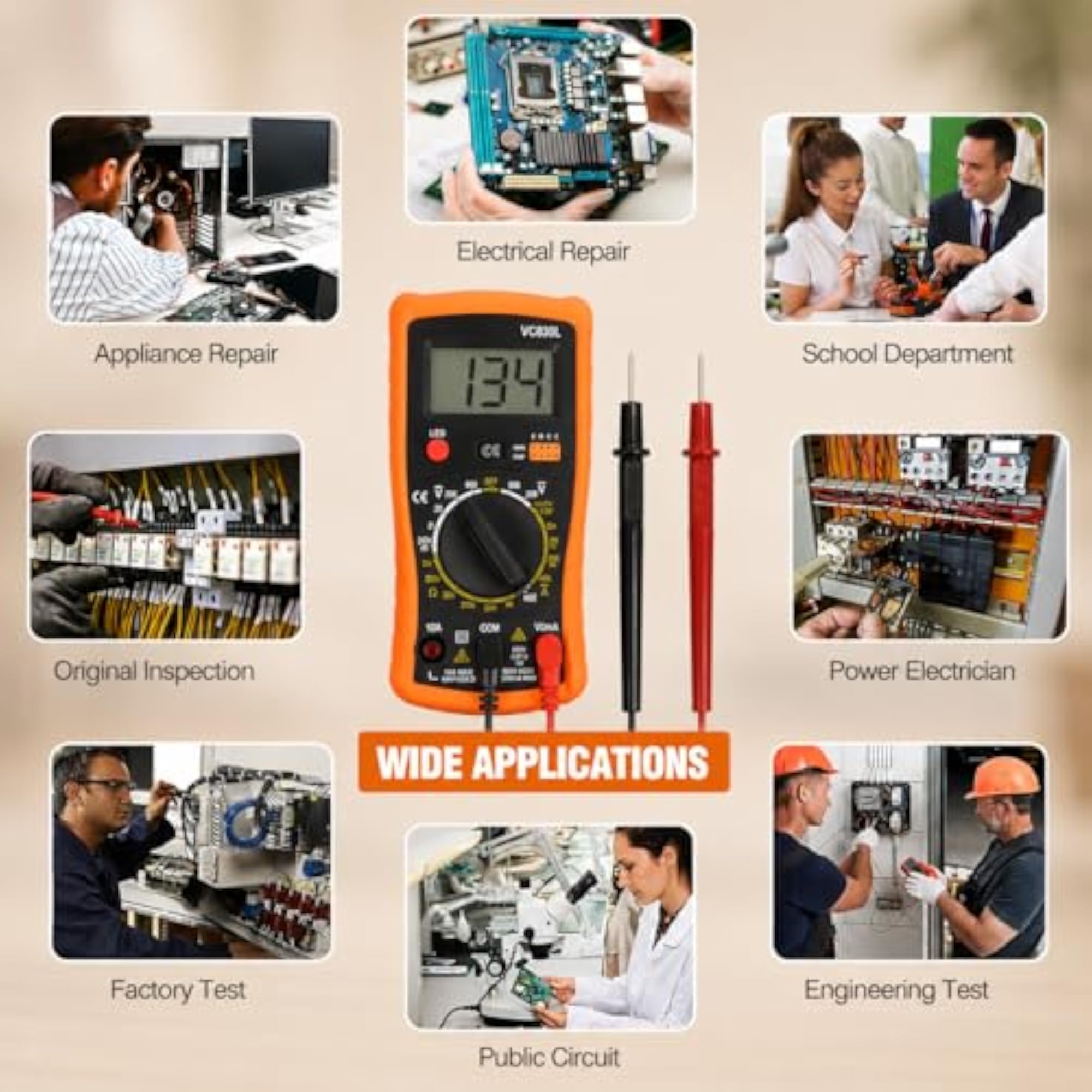 Digital Multimeter for Electronics, AC DC Clamp Meter