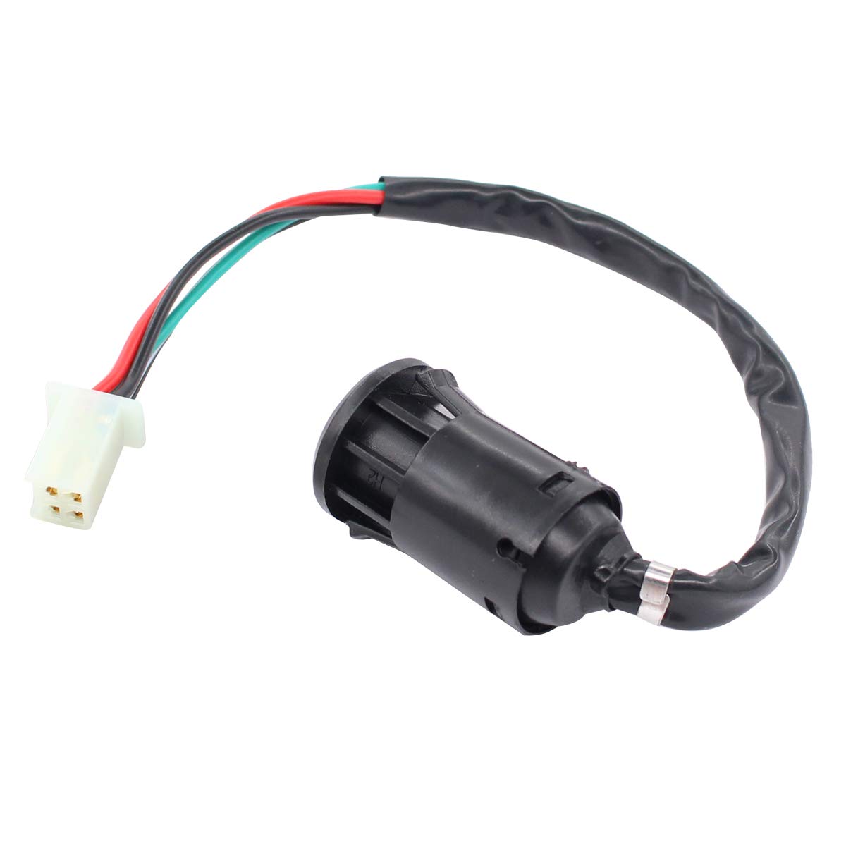 XtremeAmazing Left Starter Switch Assembly with 4 Wires Ignition Key Switch for Chinese ATVs Dirt Bikes Go Karts Scooters Quad 4 Wheeler Pit Bike 50cc 70cc 90cc 110cc 150cc 200cc 250cc