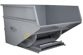 Wright 50099 5 Cu Yd Gray HD Self Dumping Forklift Hopper with Heavy Gauge Base