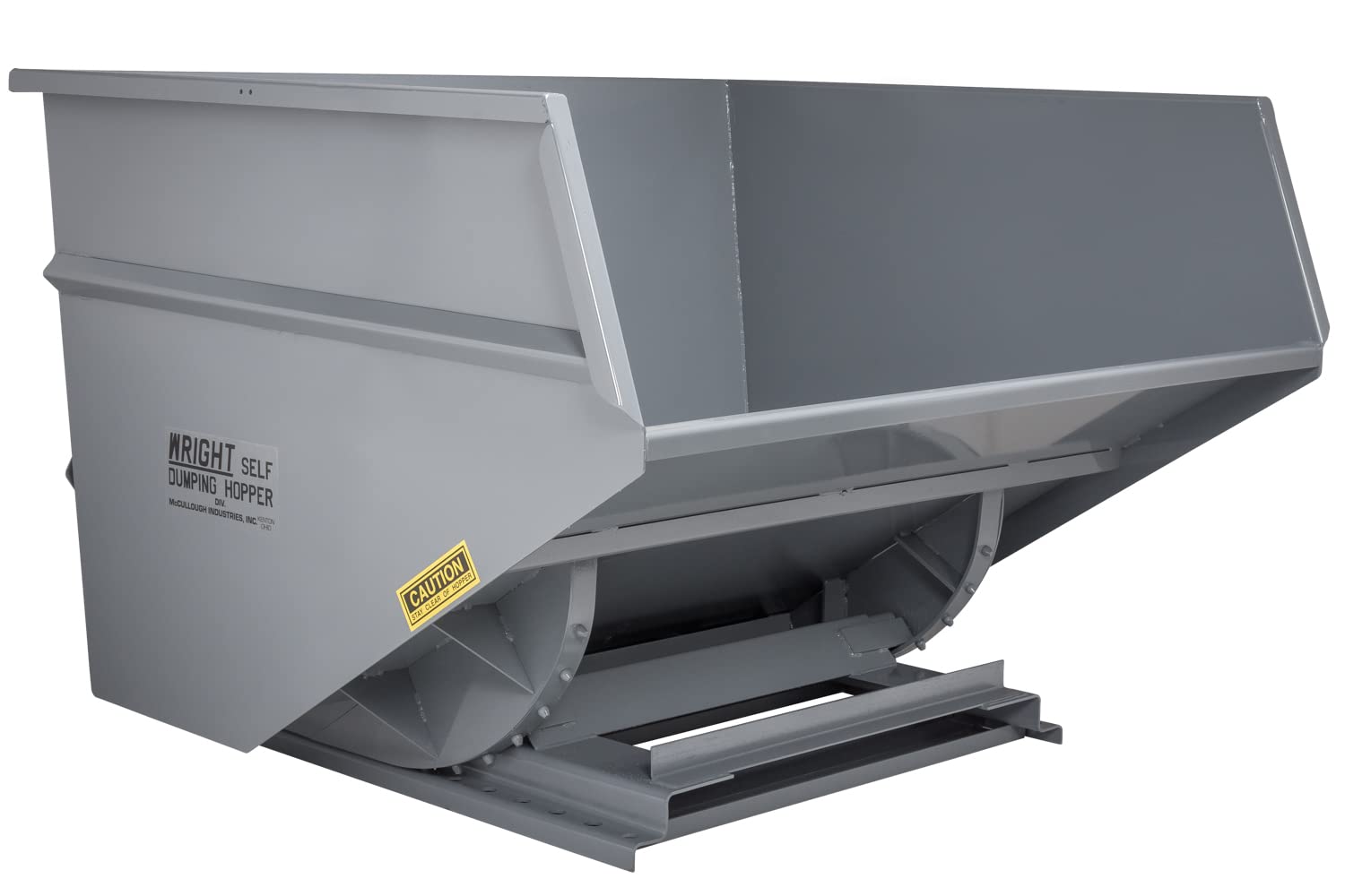 Wright 50099 5 Cu Yd Gray HD Self Dumping Forklift Hopper with Heavy Gauge Base