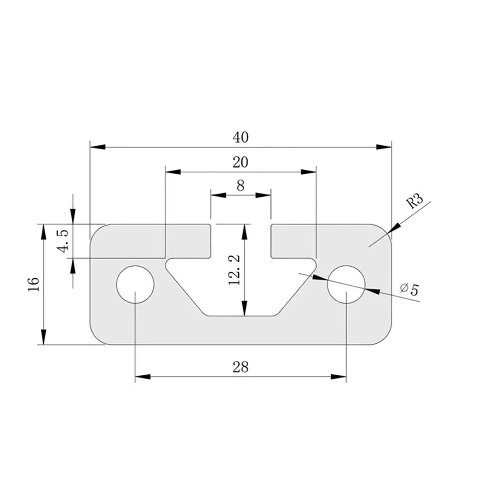 GTPBAO Profilo in alluminio anodizzato 16x40mm, standard europeo 1640, telaio for guide lineari for linee di montaggio industriali, scaffalature di arrampicata Binario estruso(Nero,850mm long)