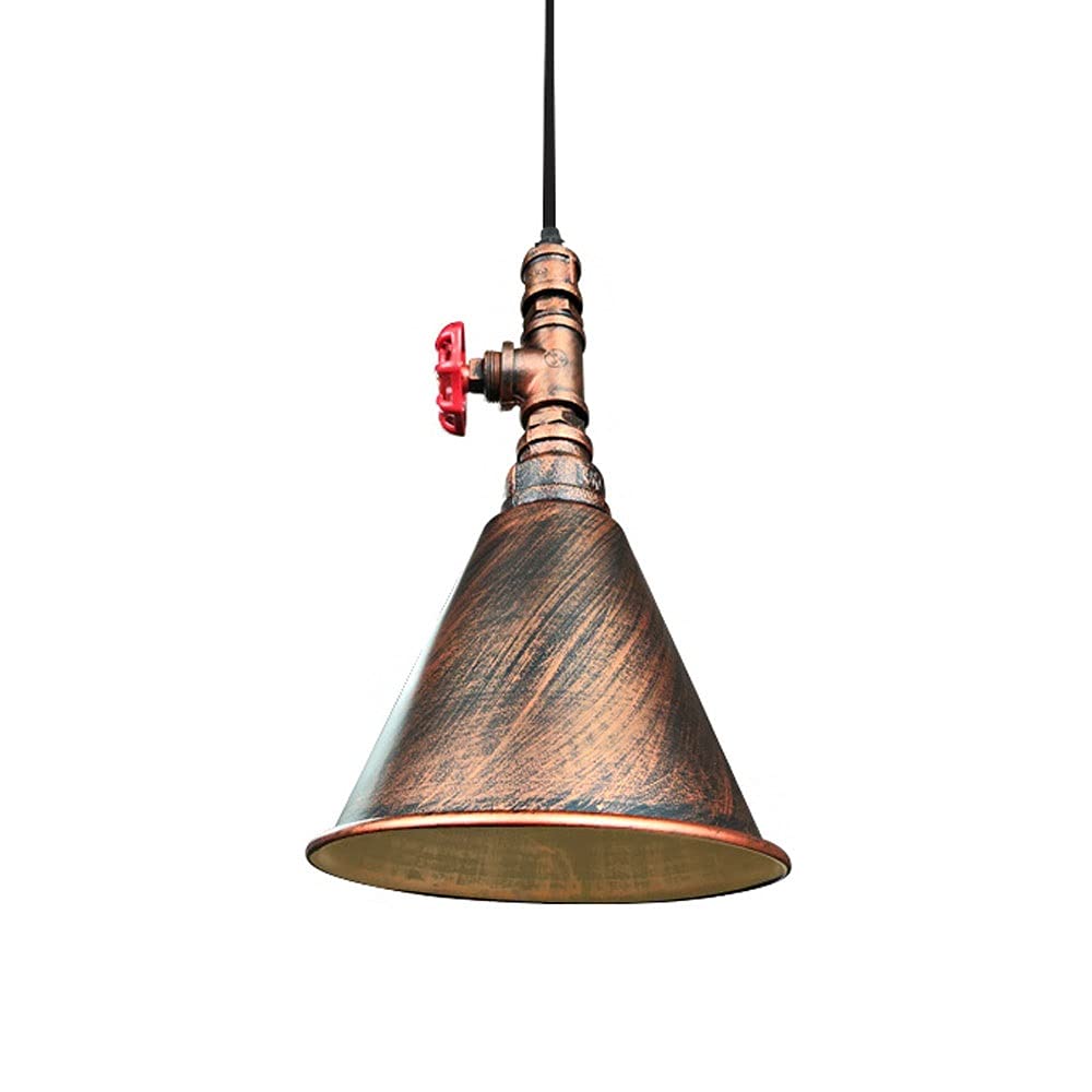Plafonnier tuyau d'eau E27 suspension luminaire métal noir rétro