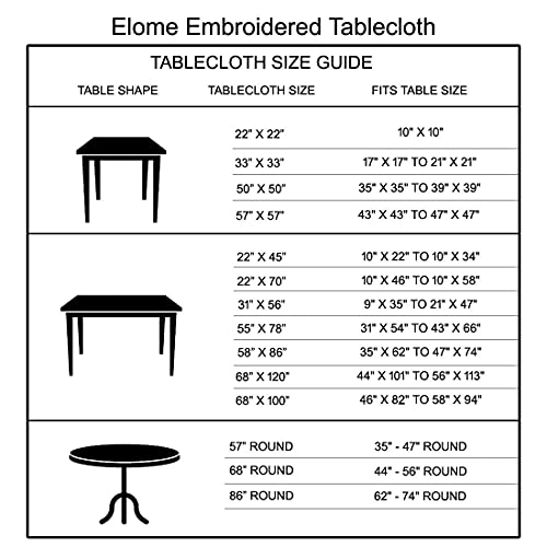 Lelehome 68" Round Brown Flower Embroidered Tablecloth Beige Polyester Vintage Large Dining Cover Home Decor Table Cloth #TOP3