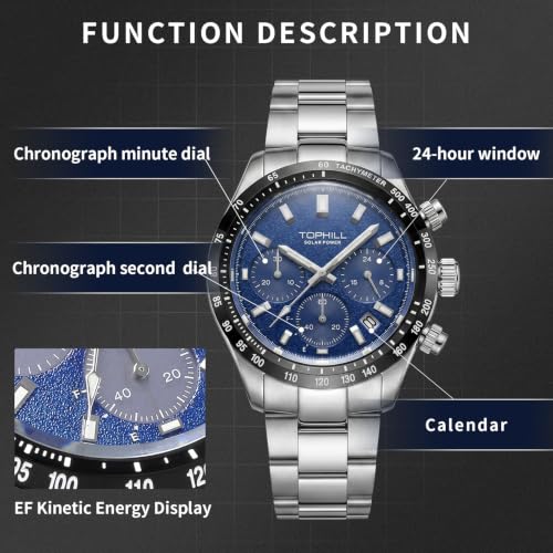 Image of TOPHILL Men Watches Automatic Mechanical Watches - Dive, GMT, Chronograph & Dress Styles | 316L Stainless Steel, Sapphire Crystal, Ceramic Bezel | 5ATM-300M Waterproof with Super Luminous | Classic Business & Sport Casual
