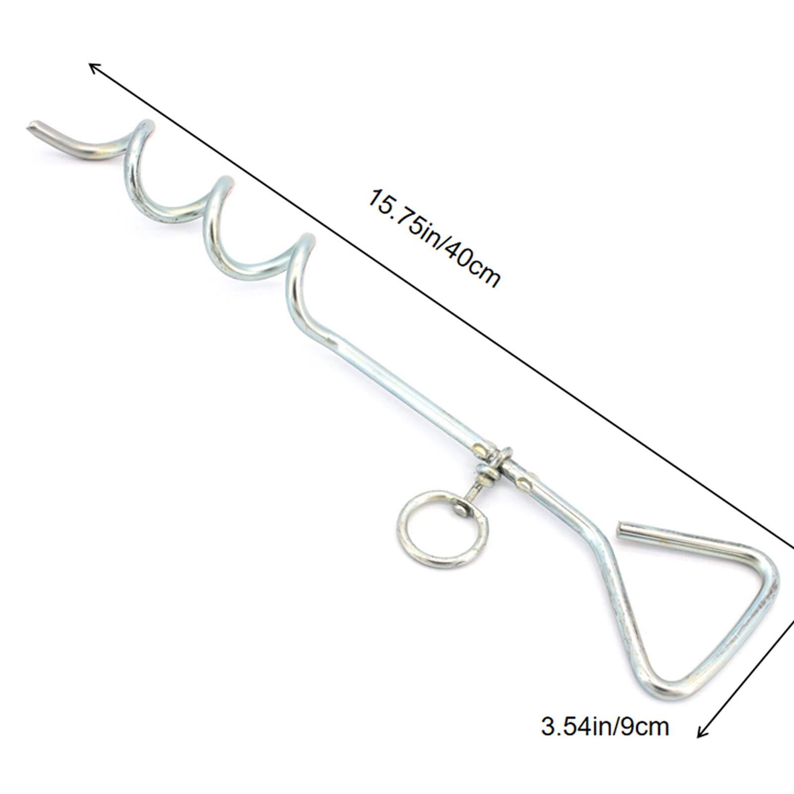 Piquet et câble d'attache pour chien en acier de qualité supérieure, avec piquet en spirale de 40,6 cm, pour extérieur, cour et camping, chiots et chiens de taille moyenne (5 m)