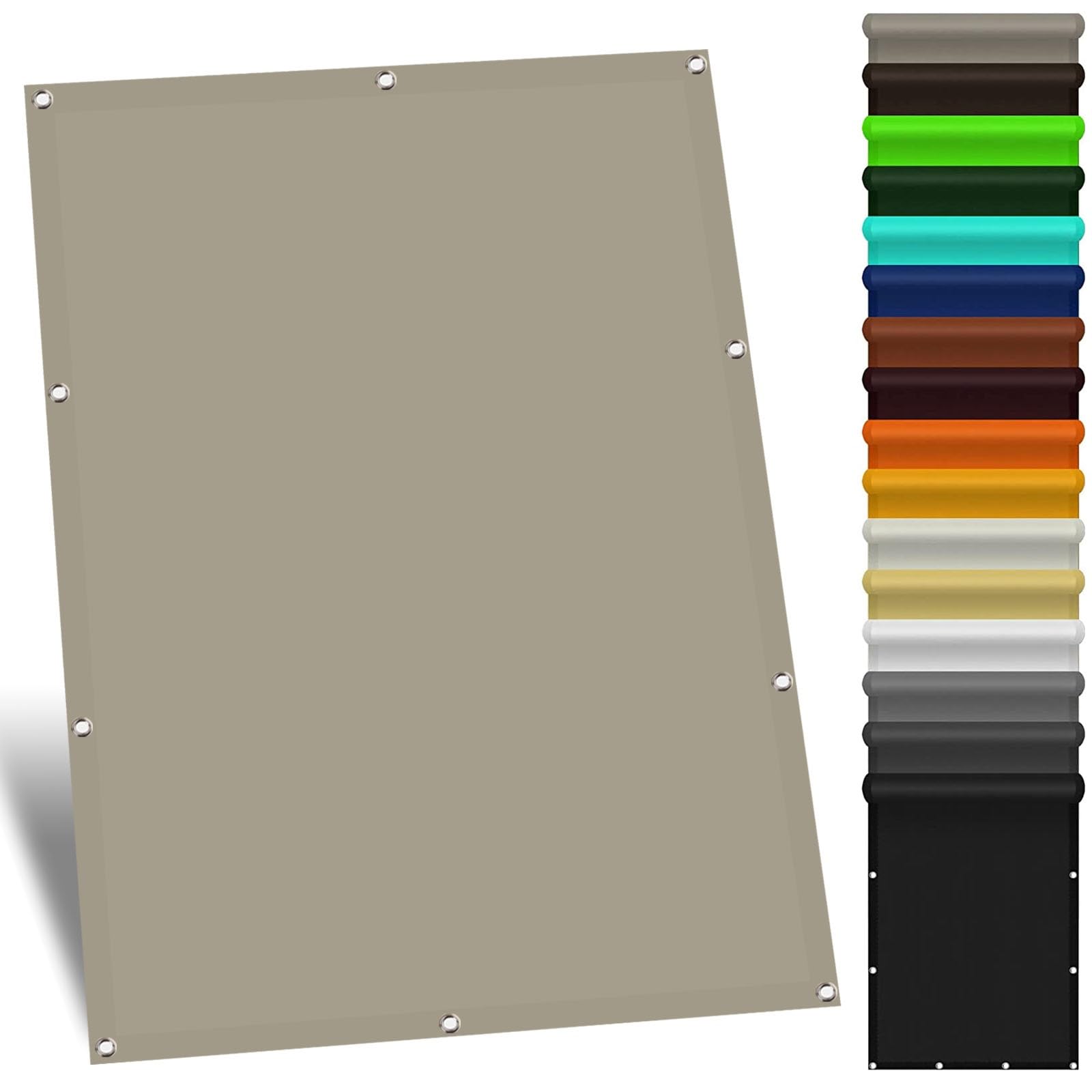 Wodoodporny prostokątny żagiel przeciwsłoneczny 1.7 x 2.6 m Pergola żaglem patio, Schronisko z wanną z hydromasażem 95% współczynnik cieniowania do szklarni, patio, basenu, roślin, Khaki