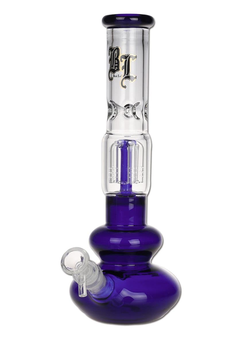 Black Leaf Wasserpfeife, PERCOLATOR-Bong, EIS-Bong | 30 cm, NS 19 (18,8mm), NS 14 (14,5mm) | blau | robustes BOROSILIKATGLAS | Blue Betty | von bong-discount