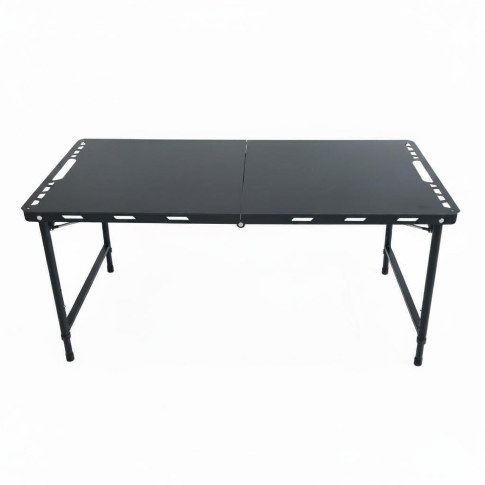 Mesa Plegable de Exterior Mesa de Camping Mesa de Picnic Escritorio Portátil con Tubos de Acero al Carbono y Apertura Hidráulica Ligera y Estable, L, Ajustable Mejorado