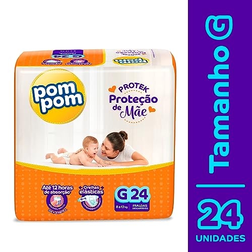 Fralda Pom Pom Protek Proteção de Mãe Jumbo G 24 Unidades Fralda Pom Pom Protek Proteção de Mãe Jumbo G 24 Unidades