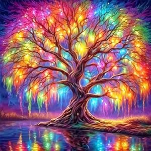 DIYCYCY Tree of Life Diamond Painting Kits for Adults,Full Drill Diamond Art Kits for Beginners,Round 5D DIY Diamond Dots Paintings, Diamonds Pictures Gem Art and Crafts Home Decor 13.78×13.78 inch
