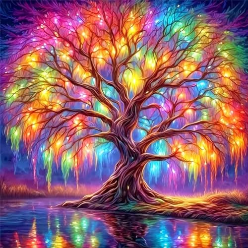 DIYCYCY Tree of Life Diamond Painting Kits for Adults,Full Drill Diamond Art Kits for Beginners,Round 5D DIY Diamond Dots Paintings, Diamonds Pictures Gem Art and Crafts Home Decor 13.78x13.78 inch