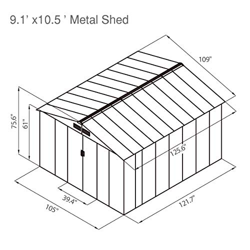 image for JAXPETY 9.1' x 10.5' Outdoor Steel Garden Storage Utility Tool Shed Ba