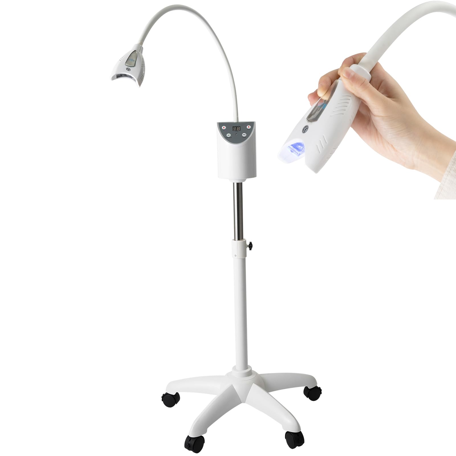 Zahnaufhellungs-Set für zu Hause - Zahnbleaching gegen Raucher- & Kaffeeflecken - Mit Timer, Fernbedienung & Schutzbrille - Schnelle Aufhellung in 30 Min
