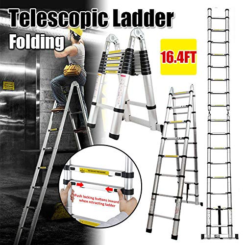 Buy ZhanGe 5m (16.5Ft) Foldable Telescoping Extension Style Ladder