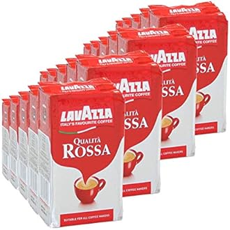 LavazzaQualità Rossa Ground Coffee, Medium Roast, 250 g Each, 20-Pack