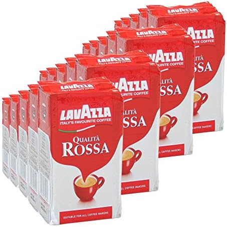 LavazzaQualità Rossa Ground Coffee, Medium Roast, 250 g Each, 20-Pack