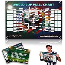 TOKLYUIE 2026 Waterproof 2 in 1 for World Cup Soccer Schedule Poster Reusable Tear Resistant Poster for Fan Cave Wall Decor Football Fans Gift