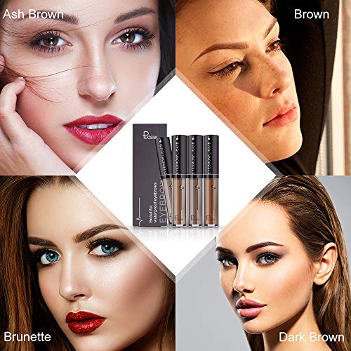 Yoleto Waterproof Eyebrow Gel - Ash Brown Tinted Mascara Makeup For Natural-Looking Brows, Long-Lasting Smudge-Proof Formula With Brow Shaper And Mascara Primer Brush Wand Kit #TOP5