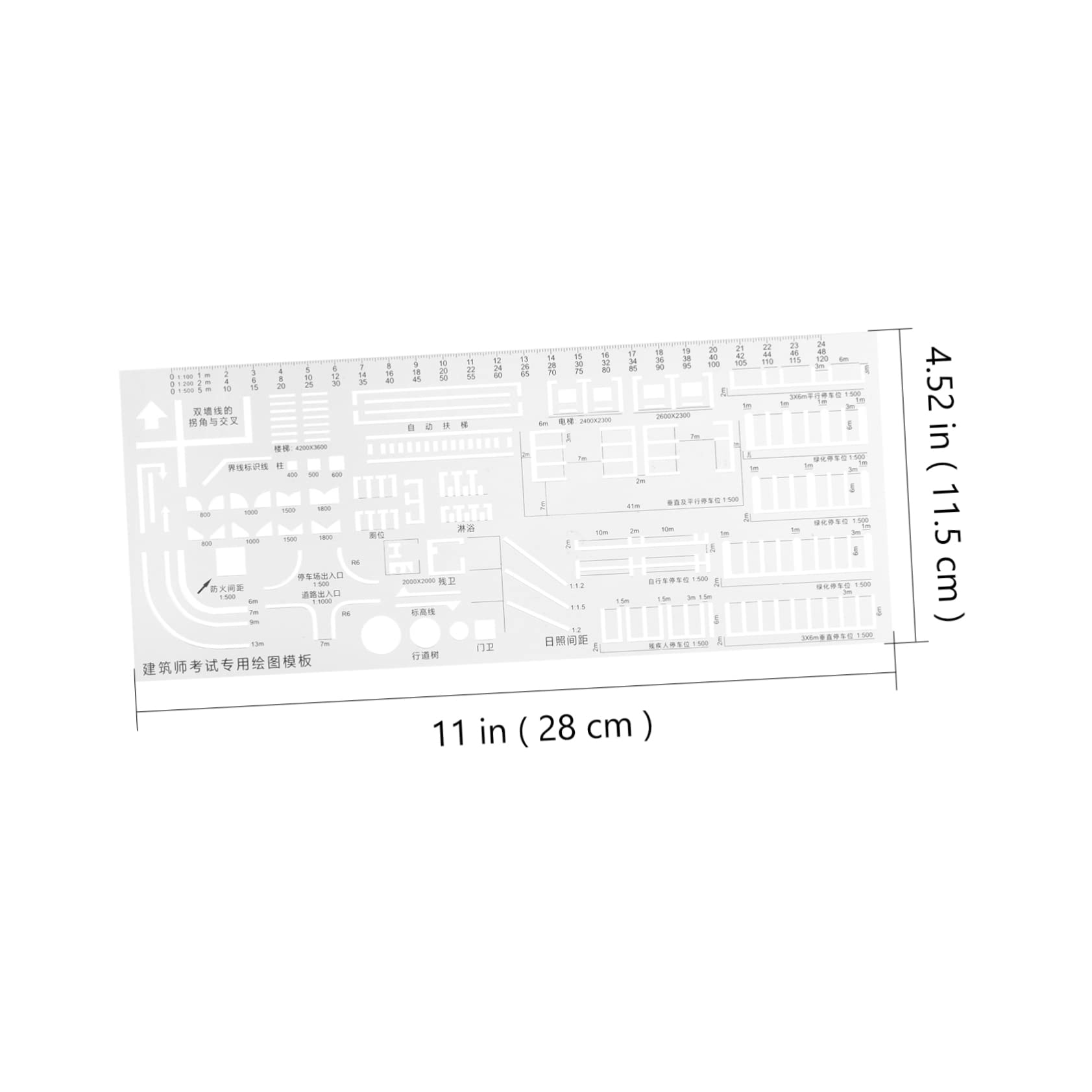 SHINEOFI 4piezas Regla Geométrica Transparente De Plástico Para Dibujo Arquitectónico y Geométrico Plantilla De Medición Flexible Para Oficina y Estudio Herramienta De Diseño