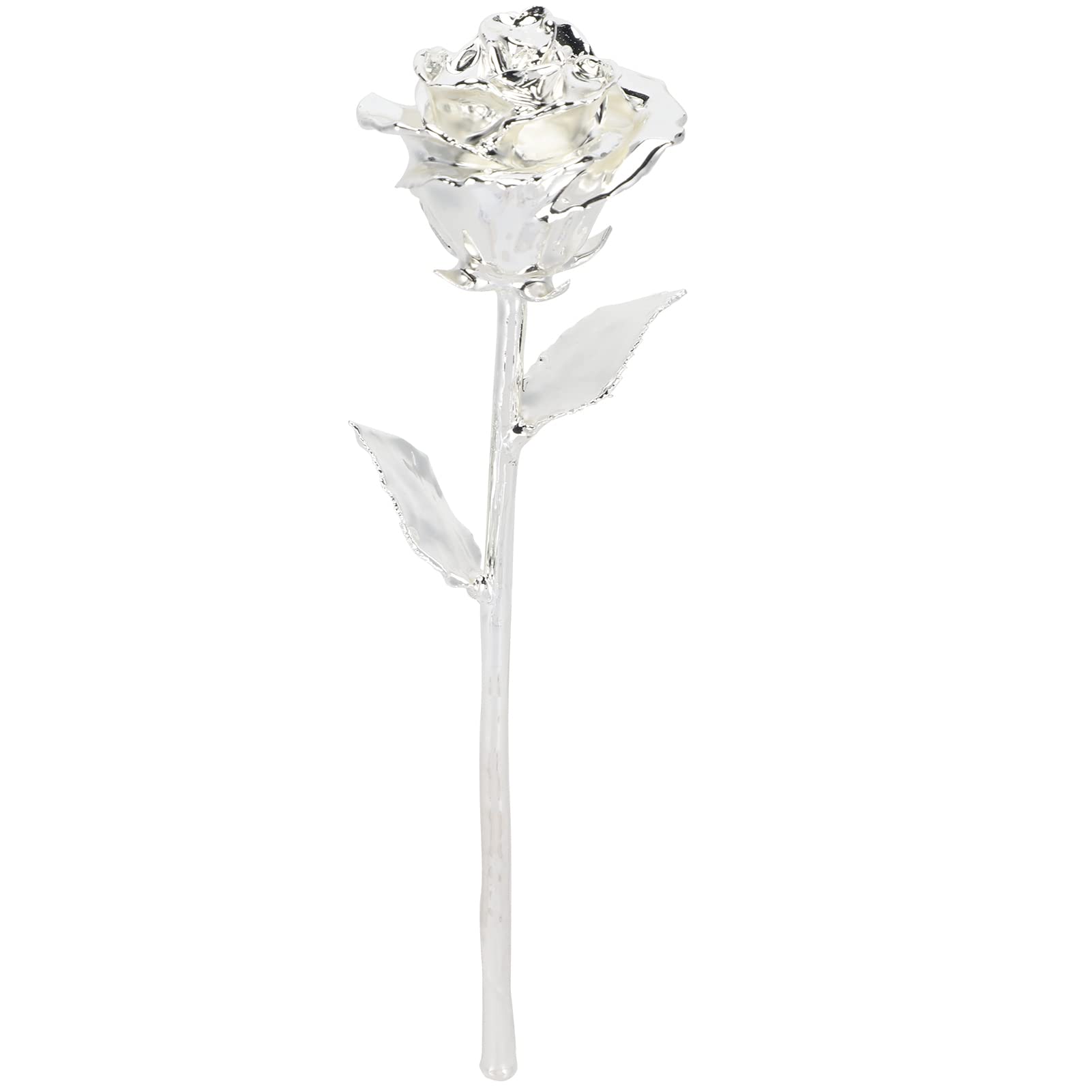 Haofy Collezione di Decorazioni di Fiori di Rosa Artificiali Reali 24K per la Festa della Mamma di Natale Tanabata (SILVER)